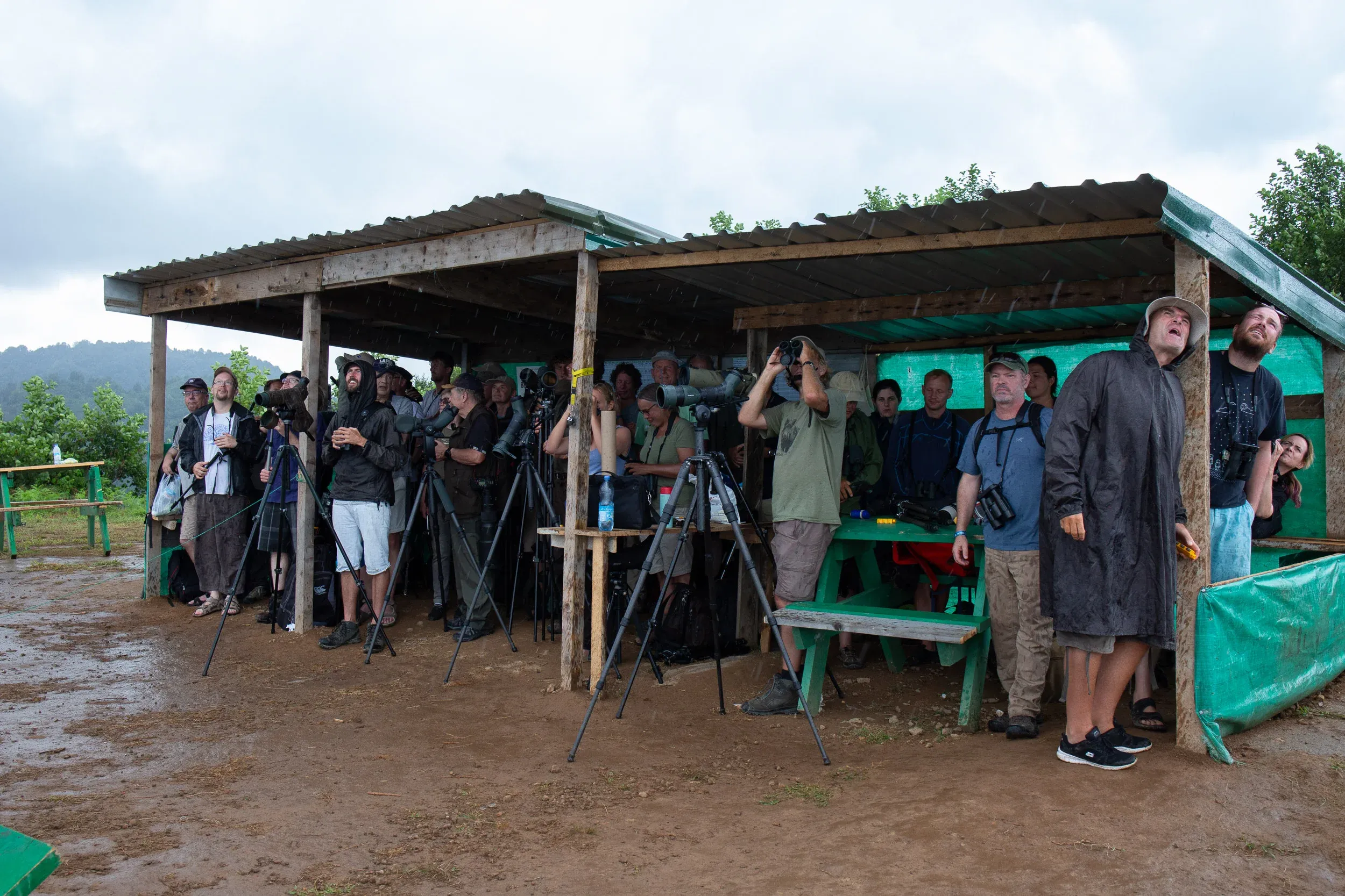 September 8th. A few minutes of rain could easily be weathered in the freshly reconstructed shelter.